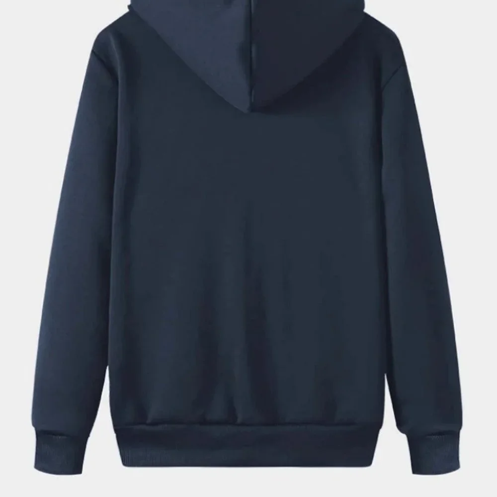 Royal Blue Mens Thermal Hoodie - Picture 4 of 7